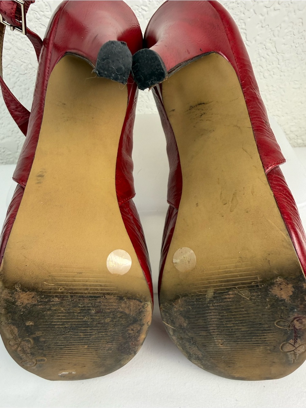 Jessica Simpson | Amona | Red Leather Platform Heels | 9B - Picture 7 of 14